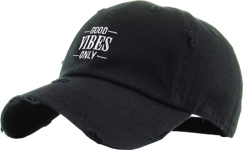 KBETHOS KBSV-128V BLK Rose Pineapple Good Vibes Vacation Men Women Dad Hat Baseball Cap Adjustable (One Size, Black Good Vibes Only Vintage) - Image 1